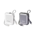 FONENG PX115 10000mAh Mini Power Bank with 2 Built-in Cables (22.5W)