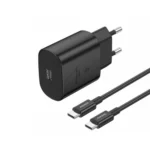 FONENG 25W GaN USB-C Wall Charger With Type-C Cable (UK32) - Black